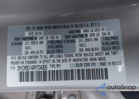 2024 Mazda Cx-30 2.5 Turbo Premium Package z USA, uszkodzony, nr VIN 3MVDMBDY4RM704969